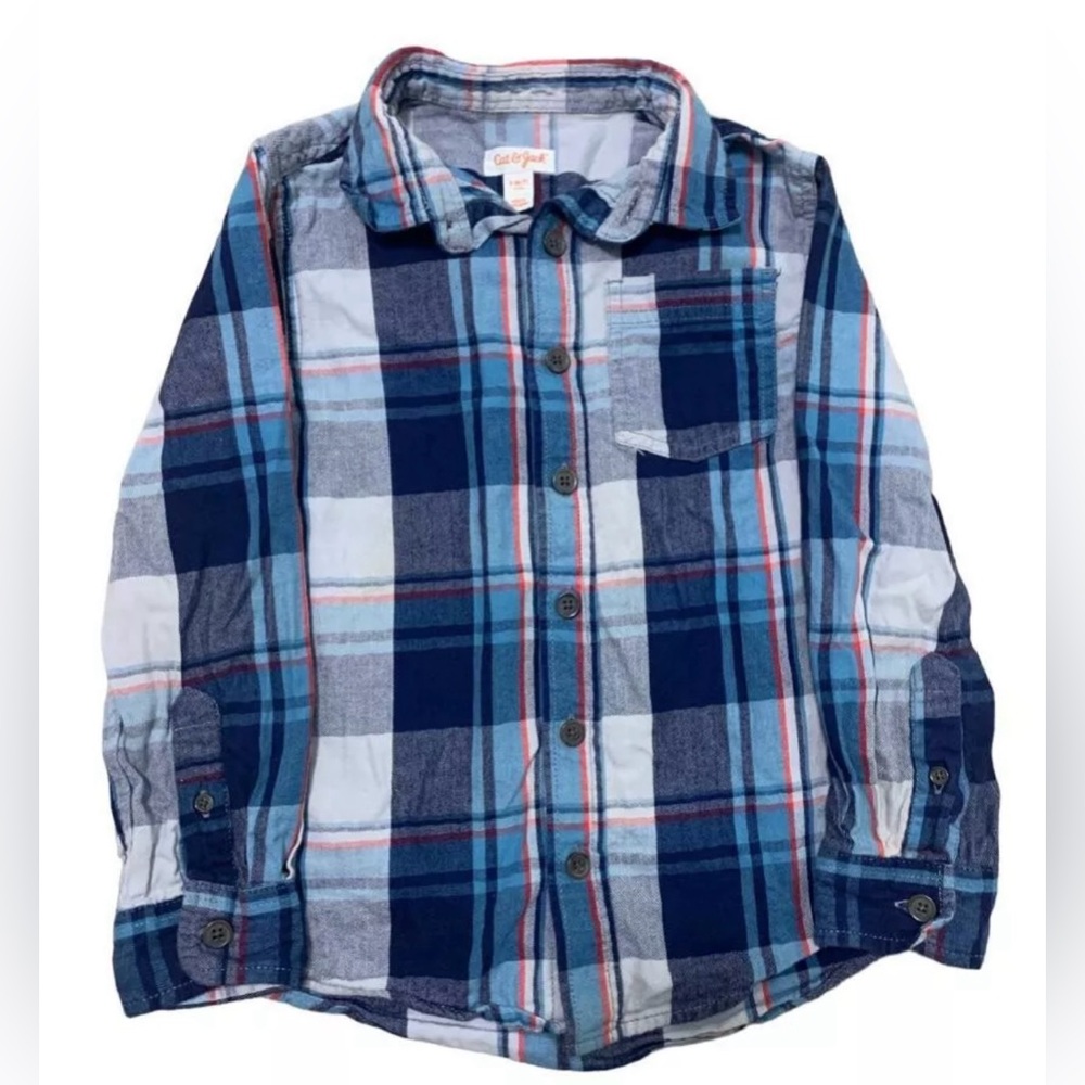 Cat & Jack, boy's shirt, size 6/7, blue shirt